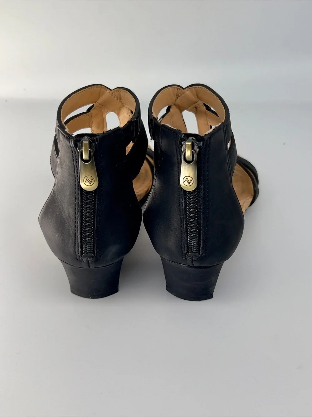 Adrienne Vittadini Black Strappy Women's Wedge Sandals